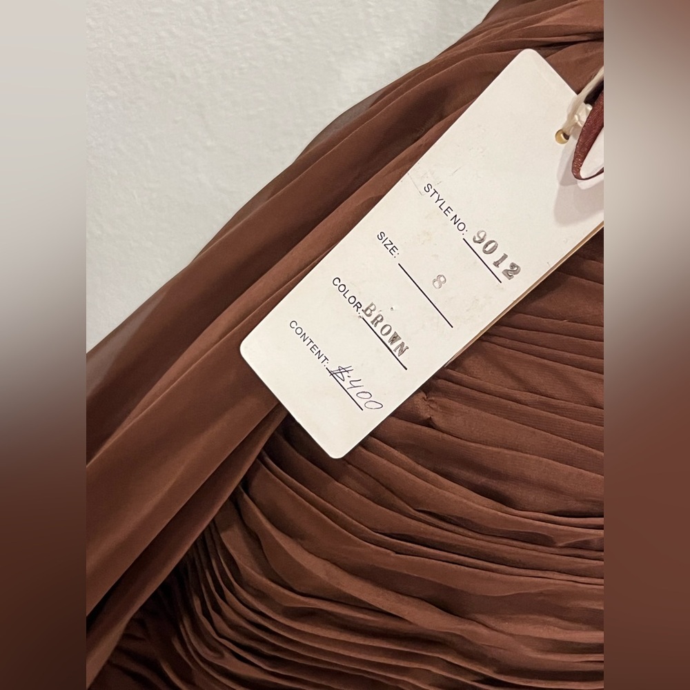 NWT - Vintage MNM Brown One-Shoulder Dress - Picture 6 of 8